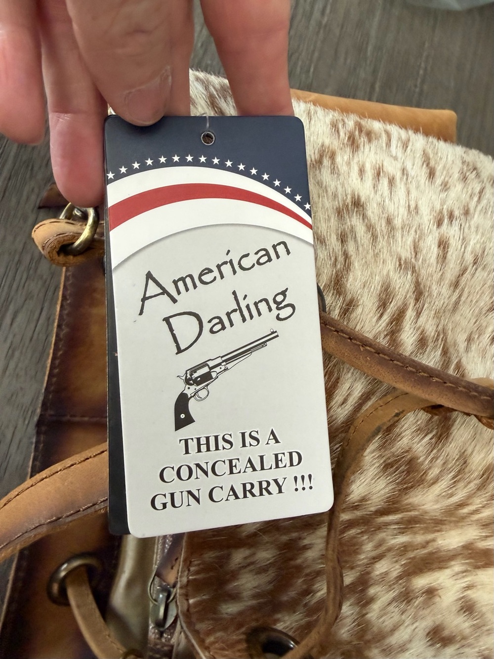 American Darling CC Brown Faux Fur & Leather Bucket Tote Bag - Picture 8 of 9